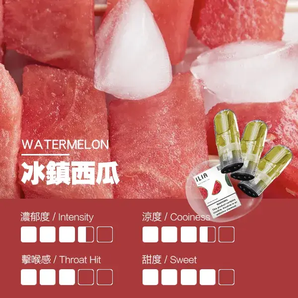 ILIA煙彈-瓷芯霧化彈-冰鎮西瓜口感webp - ILIA 拓撲蒸汽台灣官方旗艦店 | 電子煙主機煙彈現貨